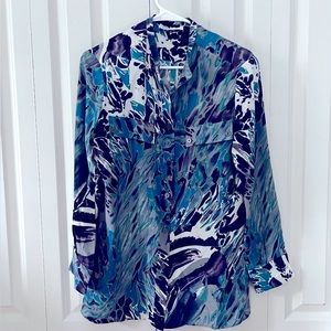 Emilio Pucci Womans animal print Blouse size Large silk